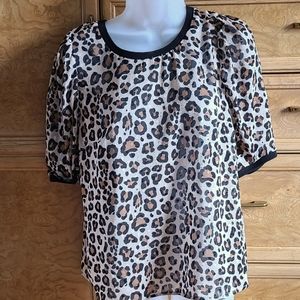 Leopard sheer top